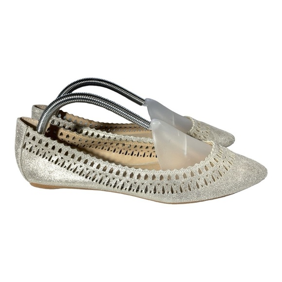 Joes Cutout Silver/gold Flat size 10 NWT - Picture 3 of 9